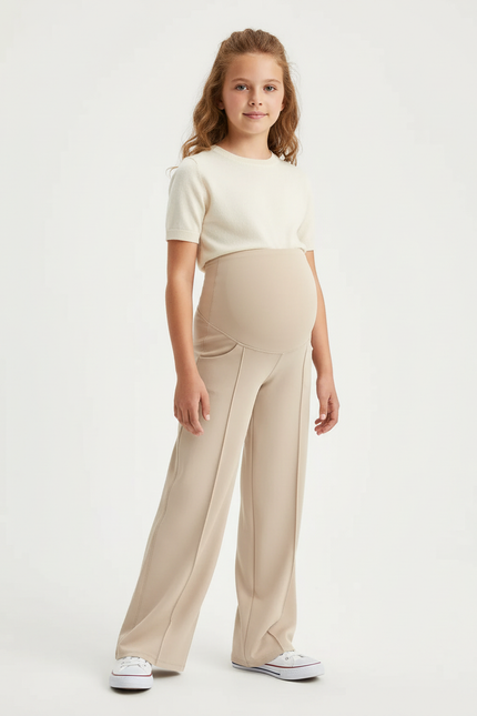 Pantalon Grossesse Beige - Maille
