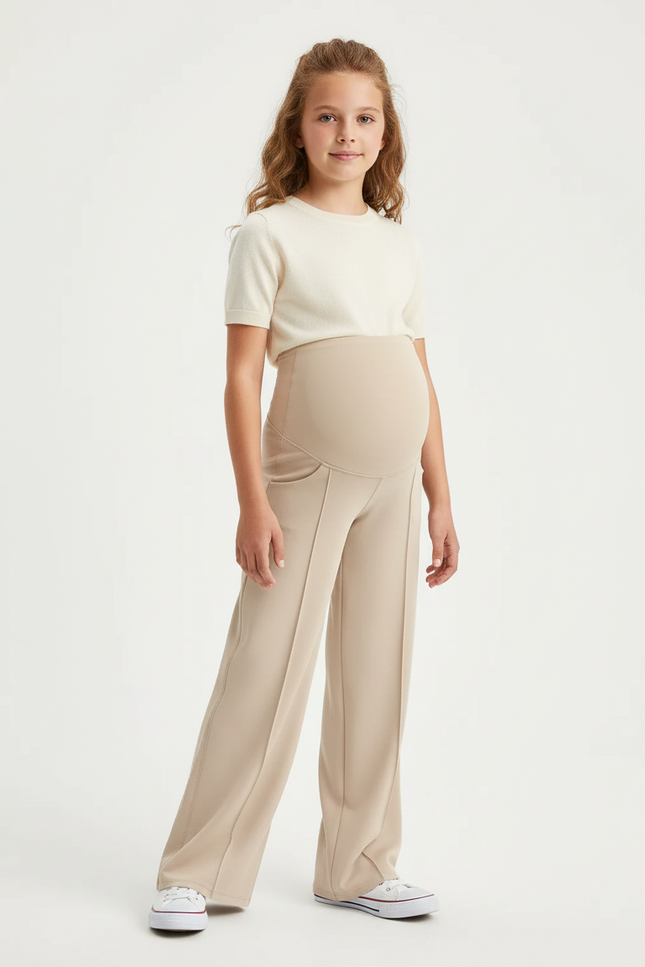 Pantalon Grossesse Beige - Maille