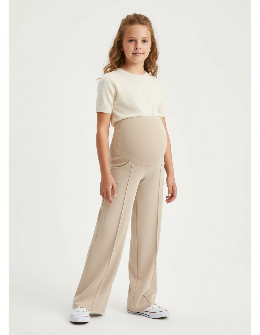 Pantalon Grossesse Beige - Maille