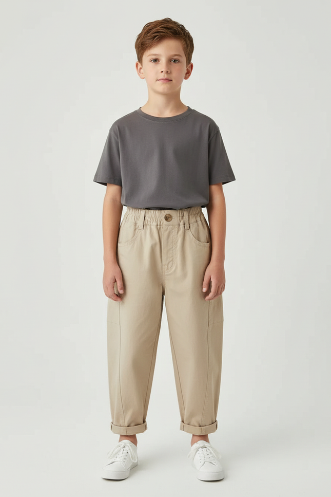 Pantalon Chino Beige Garcon - Gabardine