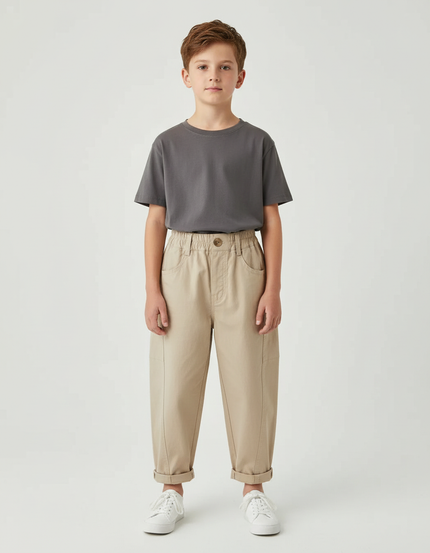 Pantalon Chino Beige Garcon - Gabardine