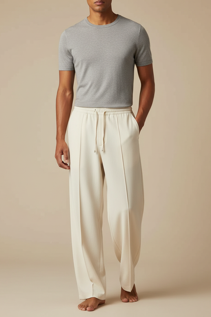 Pantalon Beige Oversize Homme - Maille