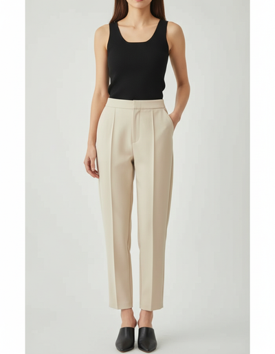 Pantalon Beige Femme Tailleur