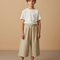 Pantalon Beige Côtelé Ample Décontracté Enfant Mixte - Cordé