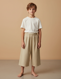 Pantalon Beige Côtelé Ample Décontracté Enfant Mixte - Cordé