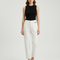 Pantalon Beige Jean Taille Haute Décontracté Femme - Blanc