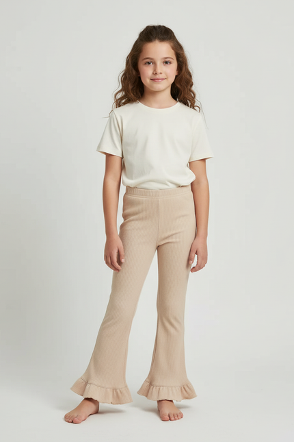 Pantalon Flare Beige - Maille