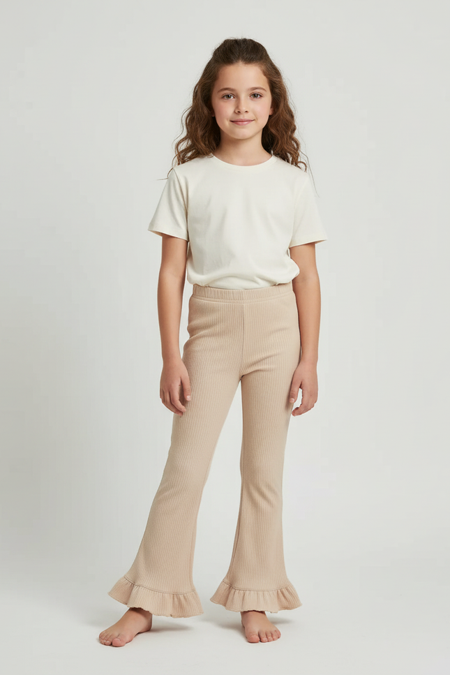 Pantalon Flare Beige - Maille