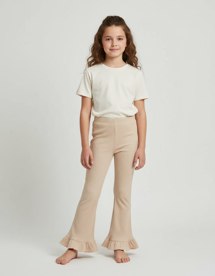 Pantalon Flare Beige - Maille