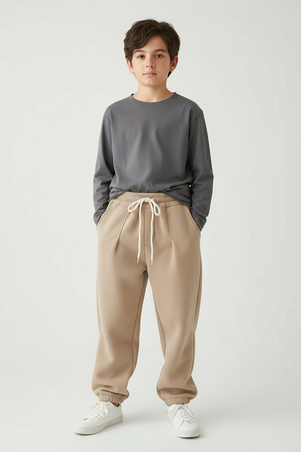 Pantalon Beige Jogger - Molleton