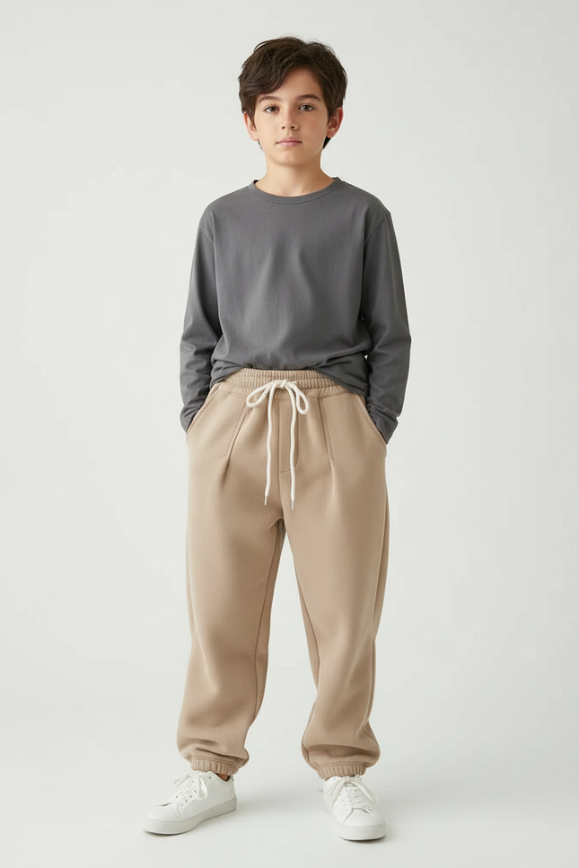 Pantalon Beige Jogger - Molleton