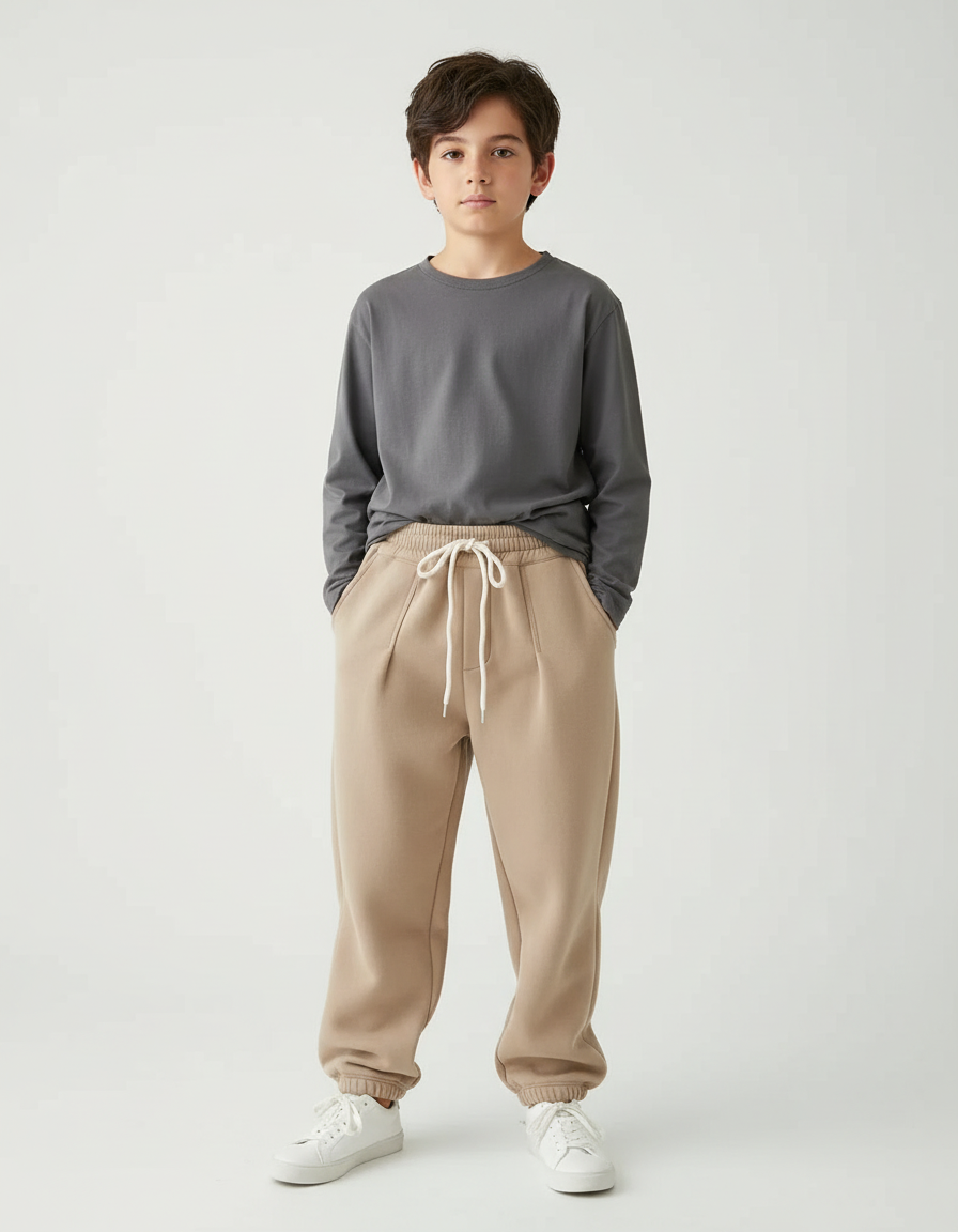 Pantalon Beige Jogger - Molleton