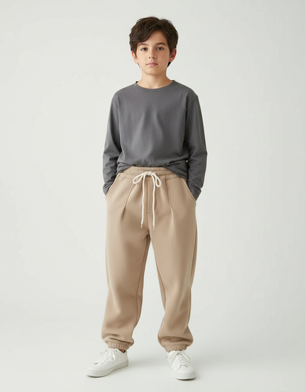 Pantalon Beige Jogger - Molleton