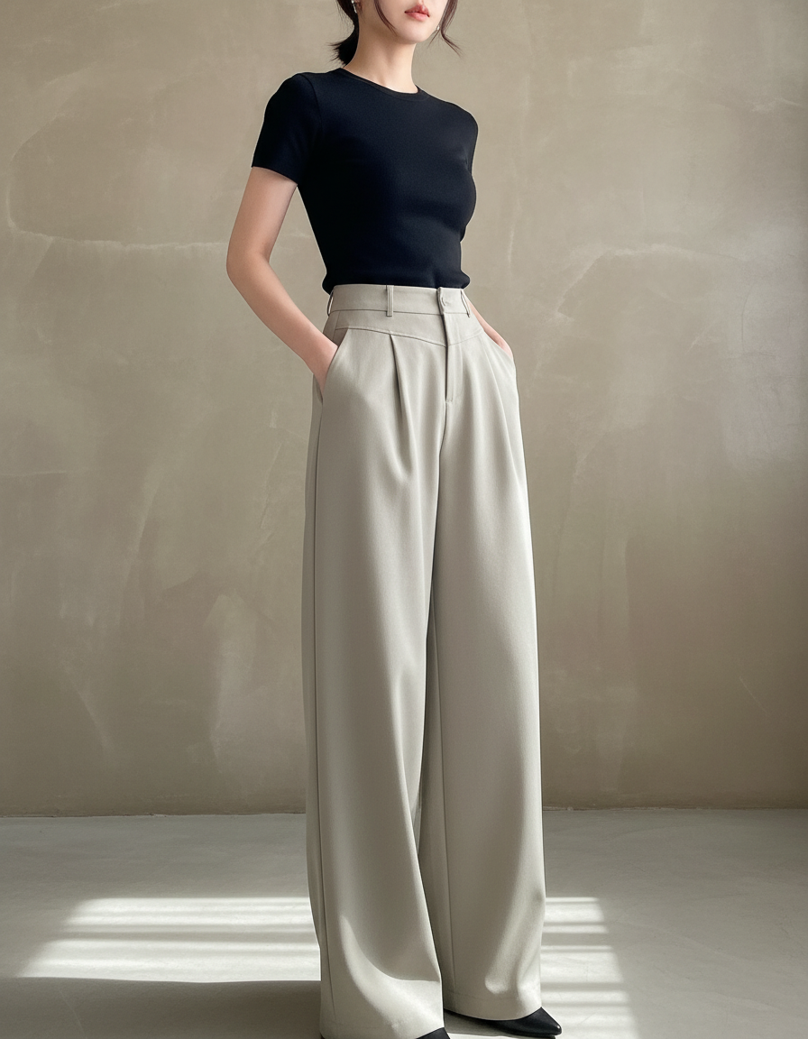 Pantalon Beige Casual - Gabardine