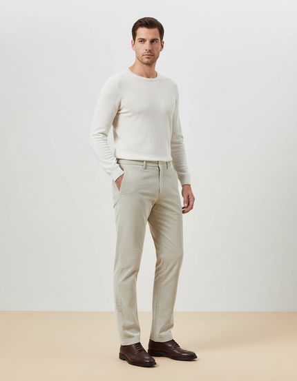 Pantalon Beige Cotelé - Cordé