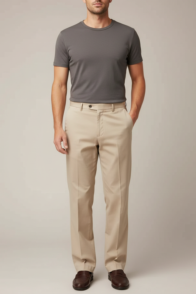 Pantalon De Travail Homme Beige - Gabardine