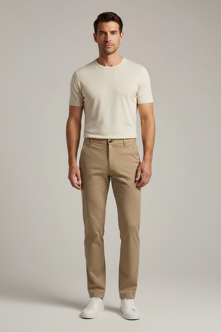 Pantalon Beige Homme Chino - Gabardine