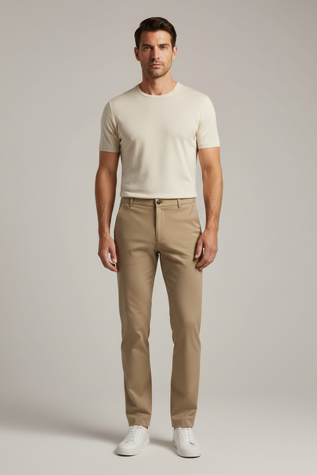 Pantalon Beige Homme Chino - Gabardine