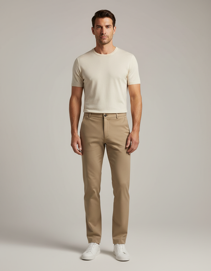 Pantalon Beige Homme Chino - Gabardine