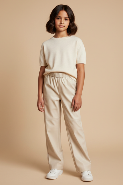 Pantalon Vinyle Beige - Simili cuir