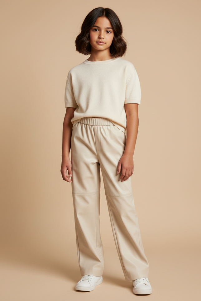 Pantalon Vinyle Beige - Simili cuir
