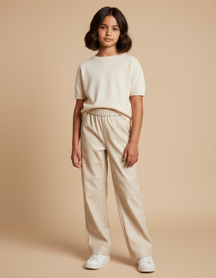 Pantalon Vinyle Beige - Simili cuir