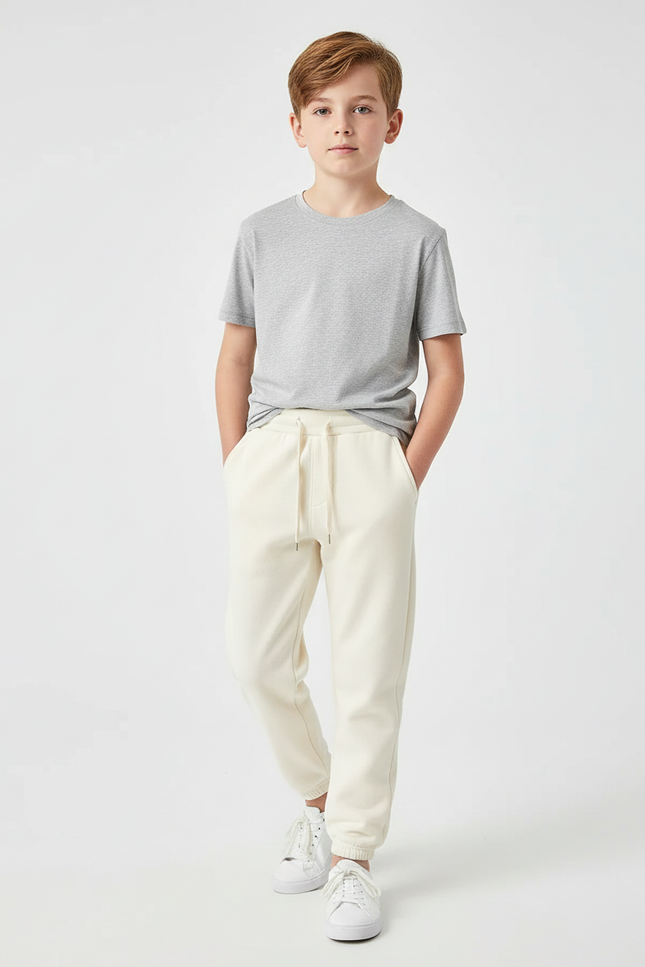 Pantalon Beige Molletonné Épais Confortable Enfant