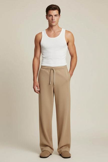 Pantalon Baggy Homme Beige - Molleton