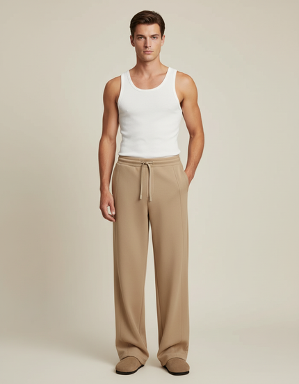 Pantalon Baggy Homme Beige - Molleton