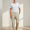 Pantalon Beige Cargo Léger Sport Jogger Cordon - Polyester