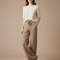 Pantalon Beige Ample Tricoté Doux Confortable - Maille