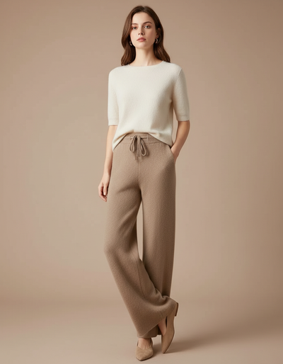Pantalon Beige Femme Camel