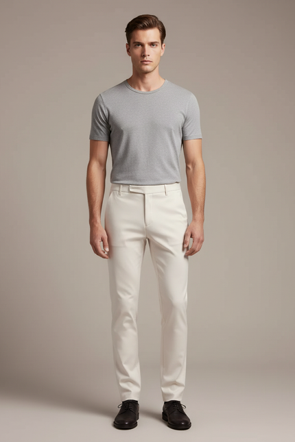 Pantalon Beige Slim Fit - Gabardine