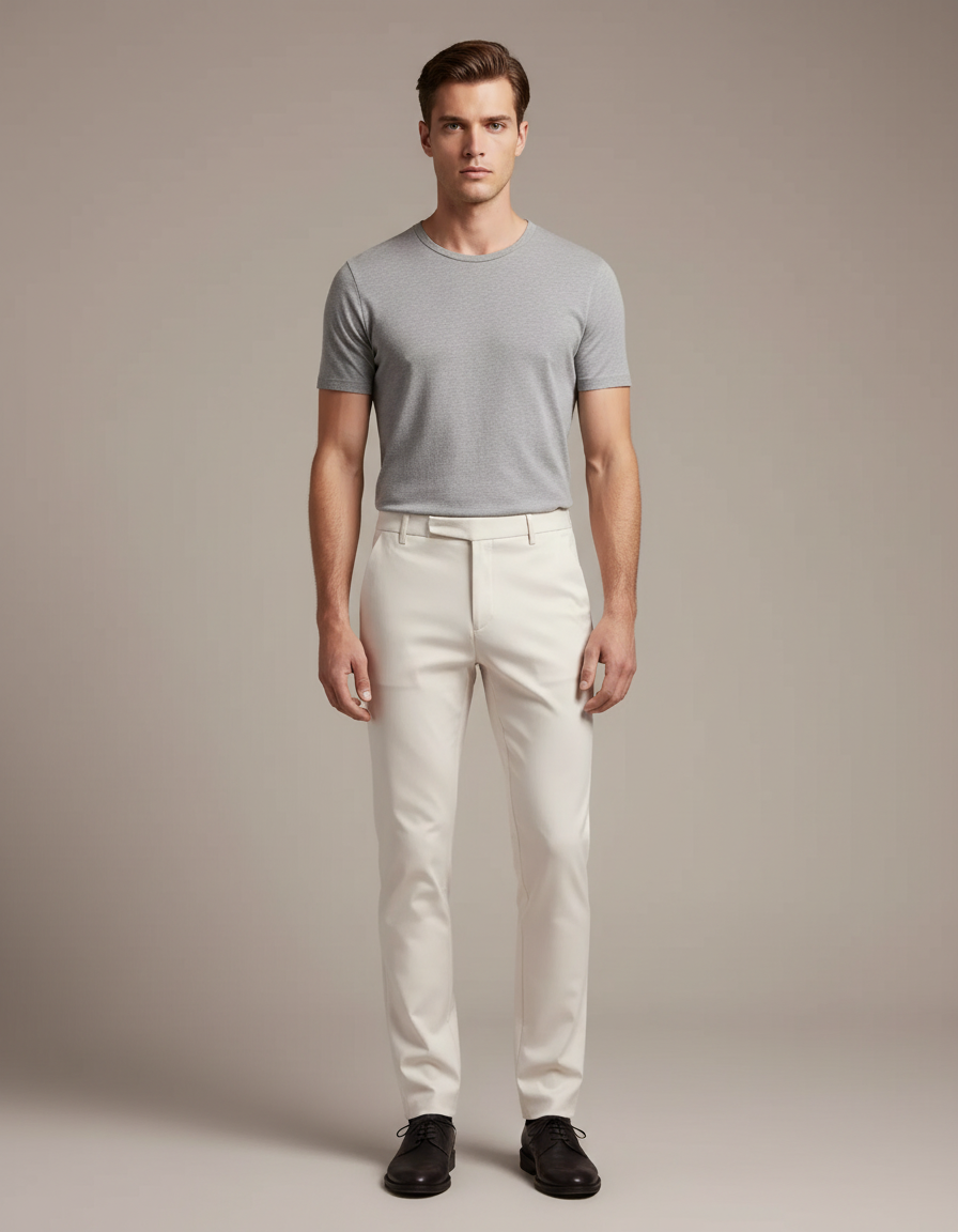 Pantalon Beige Slim Fit - Gabardine