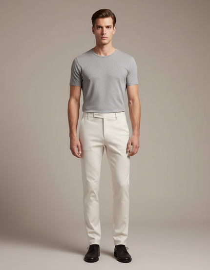 Pantalon Beige Slim Fit - Gabardine