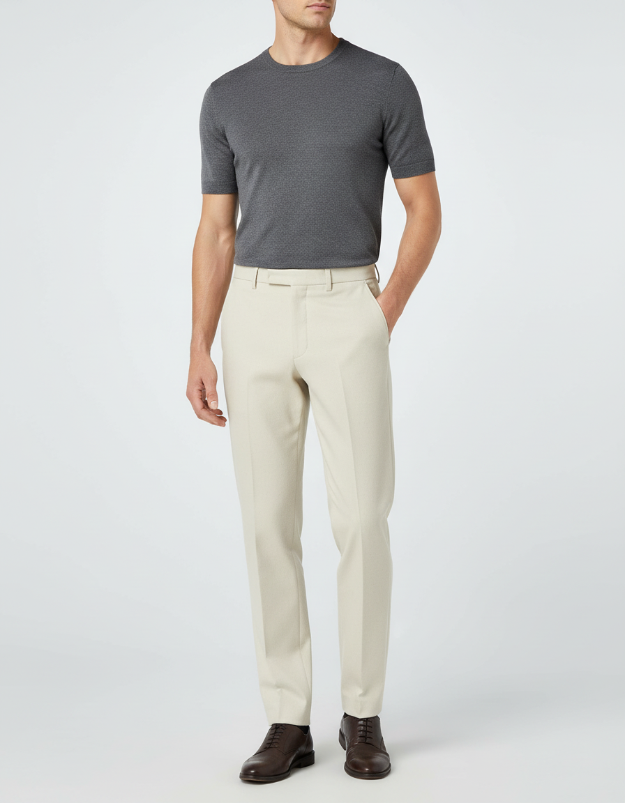 Pantalon Habillé Beige - Gabardine