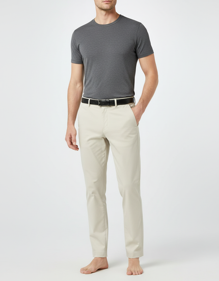 Pantalon Beige Droit Coton Élégant Décontracté Homme - Gabardine