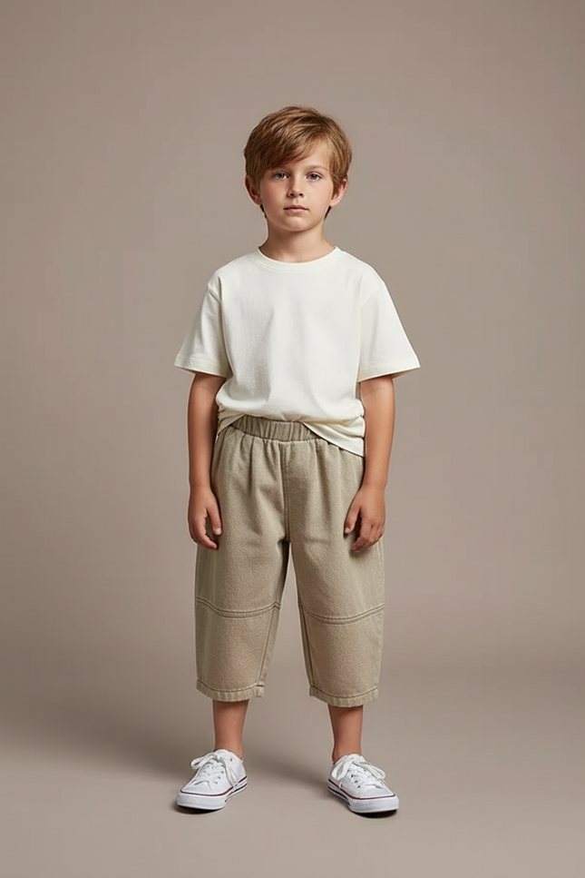 Pantalon Capri Beige - Kaki Molleton