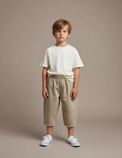 Pantalon Capri Beige - Kaki Molleton