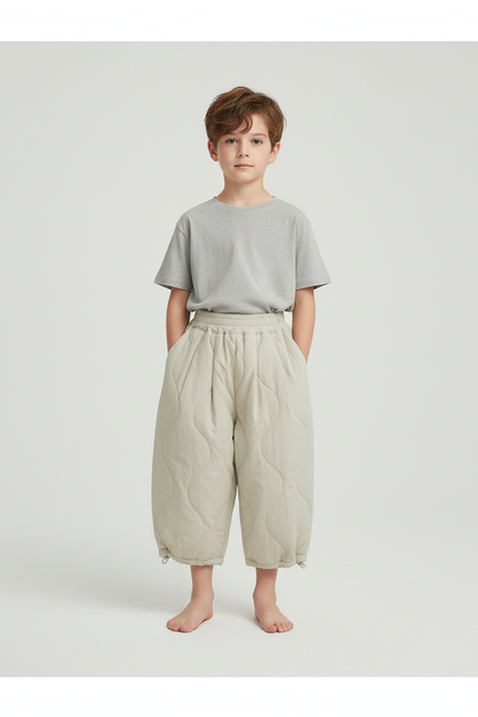 Pantalon Beige Matelassé Ample Harem Enfant Chaud - Polyester