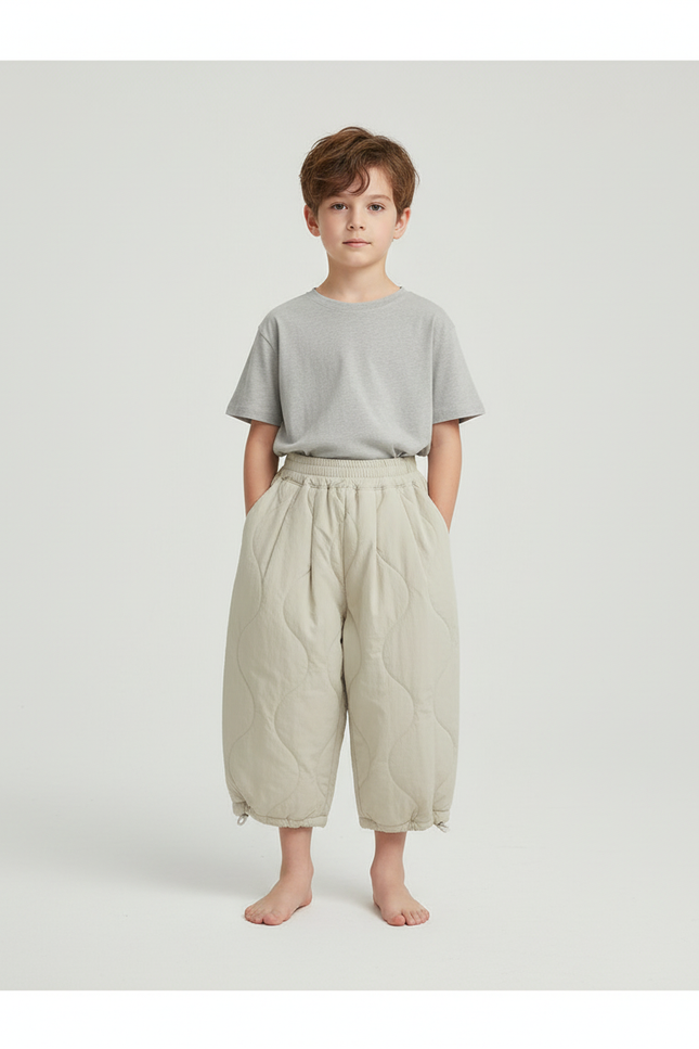 Pantalon Beige Matelassé Ample Harem Enfant Chaud - Polyester