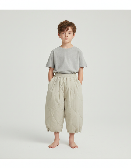 Pantalon Beige Matelassé Ample Harem Enfant Chaud - Polyester