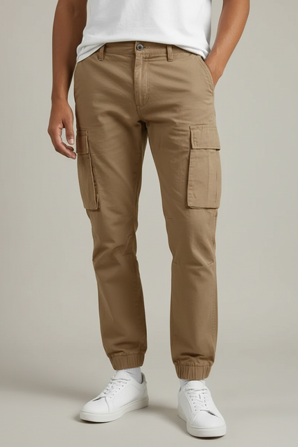 Pantalon Jogger Beige - Gabardine