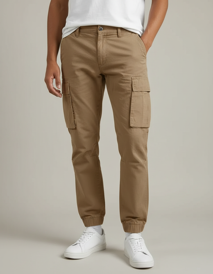 Pantalon Jogger Beige - Gabardine