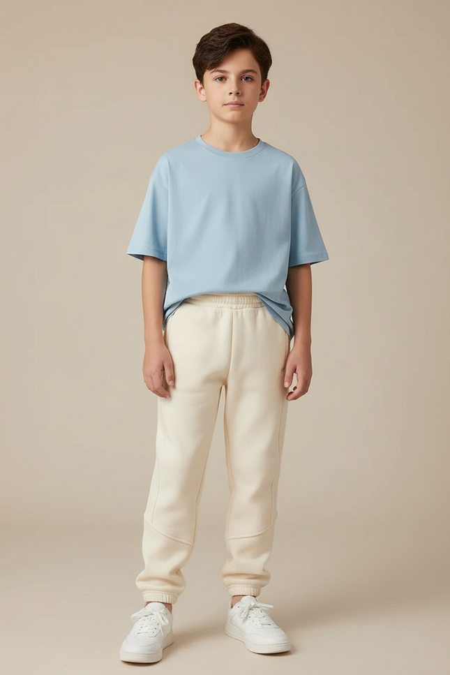 Pantalon Beige Molletonné Ample Confortable Enfant