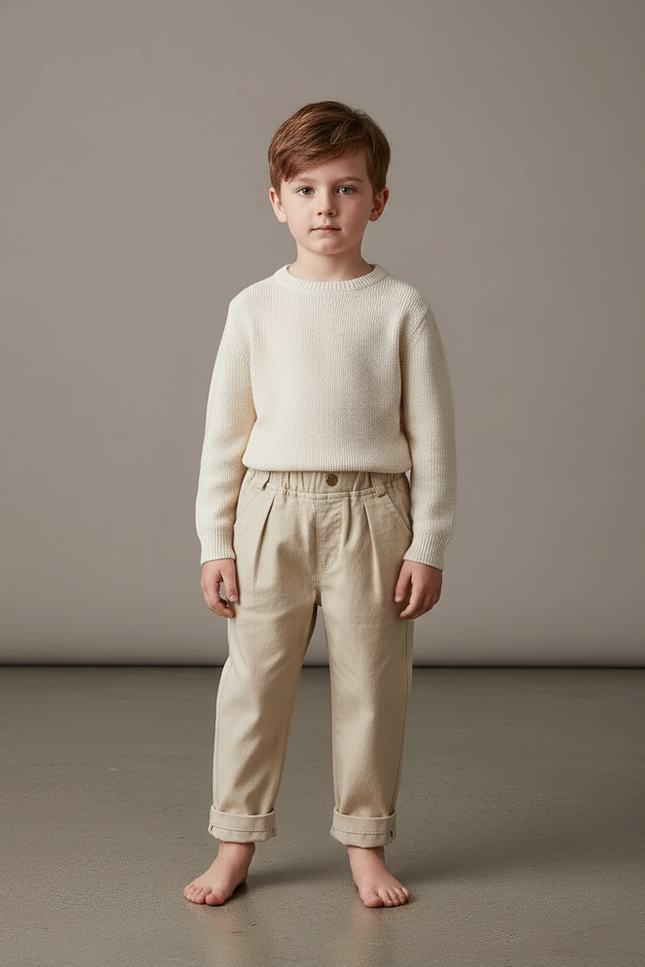 Pantalon Lin Beige Garcon