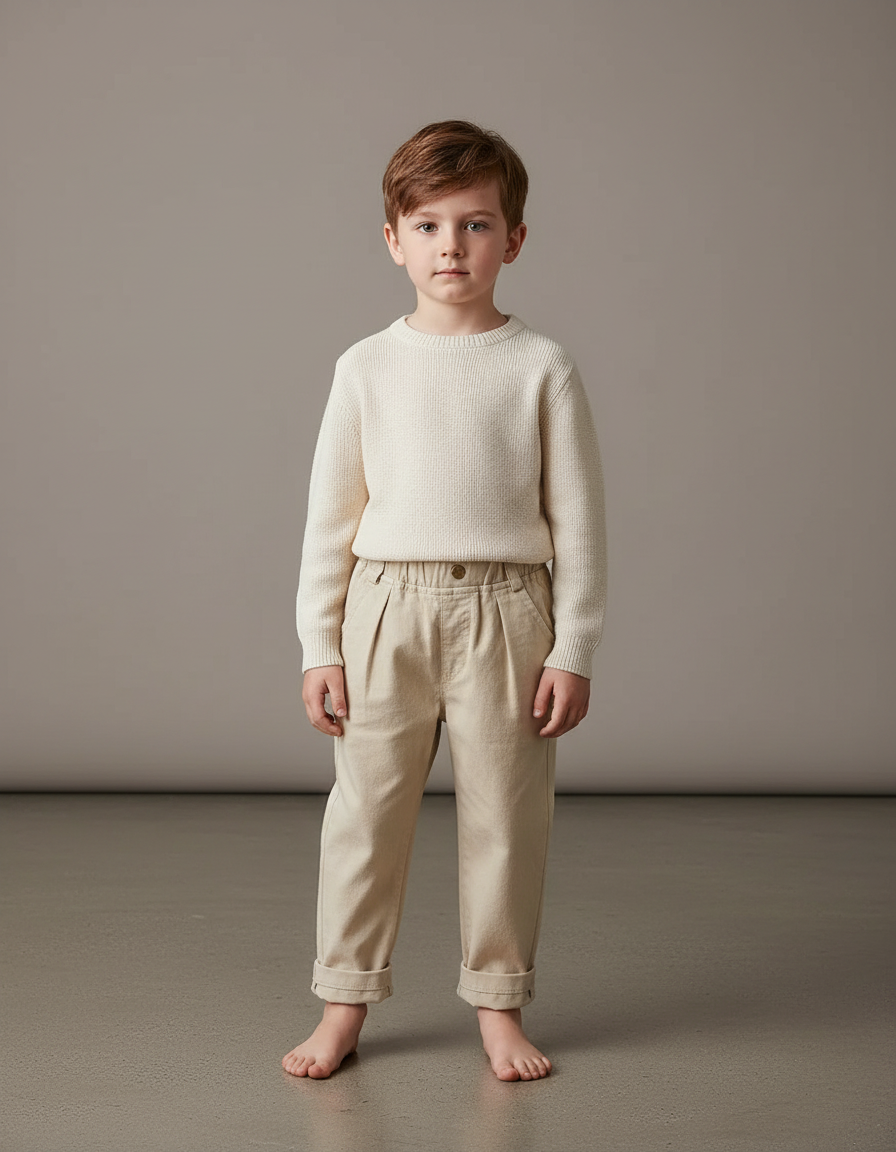 Pantalon Lin Beige Garcon