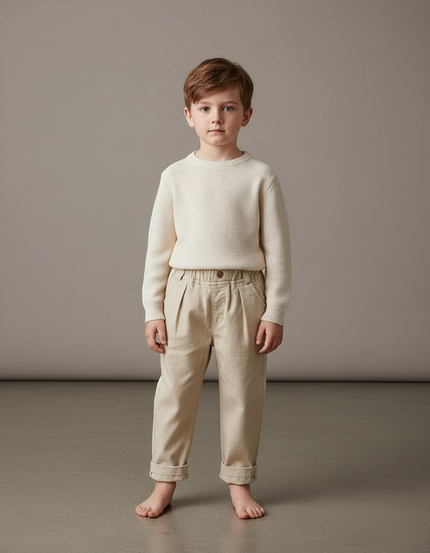 Pantalon Lin Beige Garcon
