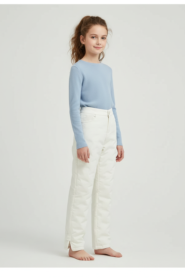 Pantalon Beige Matelassé Hiver Chaud Enfant - Polyester