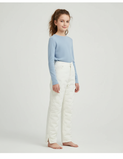 Pantalon Beige Matelassé Hiver Chaud Enfant - Polyester